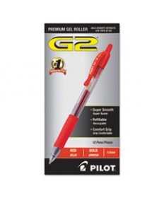 G2 PREMIUM RETRACTABLE GEL PEN, 1 MM, RED INK, SMOKE BARREL, DOZEN