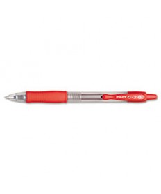 G2 PREMIUM RETRACTABLE GEL PEN, ULTRA-FINE 0.38 MM, RED INK, CLEAR/RED BARREL