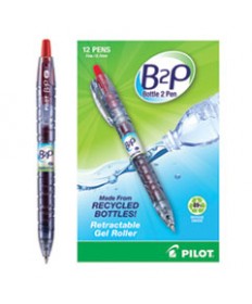 B2P BOTTLE-2-PEN RECYCLED RETRACTABLE GEL PEN, 0.7MM, RED INK, TRANSLUCENT BLUE BARREL