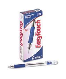 EASYTOUCH STICK BALLPOINT PEN, FINE 0.7MM, BLUE INK, CLEAR BARREL, DOZEN