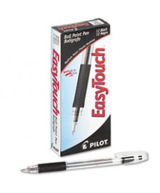 EASYTOUCH STICK BALLPOINT PEN, MEDIUM 1MM, BLACK INK, CLEAR BARREL, DOZEN