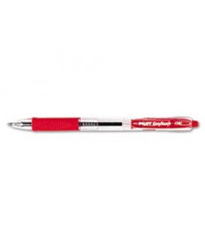 EASYTOUCH RETRACTABLE BALLPOINT PEN, FINE 0.7MM, RED INK, CLEAR BARREL, DOZEN