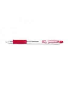 EASYTOUCH RETRACTABLE BALLPOINT PEN, MEDIUM 1MM, RED INK, CLEAR BARREL, DOZEN