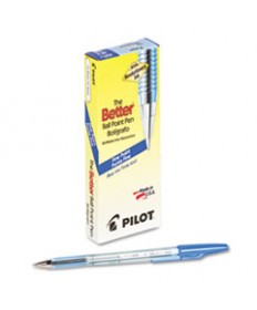 BETTER STICK BALLPOINT PEN, FINE 0.7MM, BLUE INK, TRANSLUCENT BLUE BARREL, DOZEN