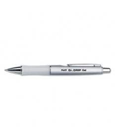 DR. GRIP LIMITED RETRACTABLE GEL PEN, FINE 0.7MM, BLACK INK, PLATINUM BARREL