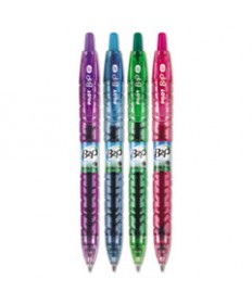 B2P BOTTLE-2-PEN RECYCLED RETRACTABLE GEL PEN, 0.7MM, ASSORTED INK/BARREL, 4/PACK