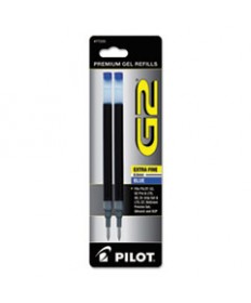 REFILL FOR PILOT GEL PENS, EXTRA-FINE POINT, BLUE INK, 2/PACK