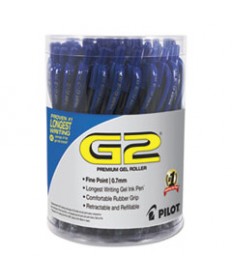 G2 PREMIUM RETRACTABLE GEL PEN, FINE 0.7 MM, BLUE INK/BARREL, 36/PACK