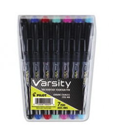 VARSITY FOUNTAIN PEN, 1MM, ASSORTED INK, GRAY PATTERN WRAP BARREL, 7/SET