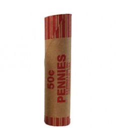Preformed Tubular Coin Wrappers, Pennies, $.50, 1000 Wrappers/carton