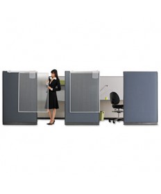 Workstation Privacy Screen, 36w X 48d, Translucent Clear/silver