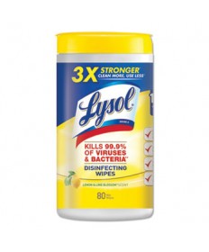 DISINFECTING WIPES, 7 X 7.25, LEMON AND LIME BLOSSOM, 80 WIPES/CANISTER