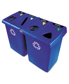 Glutton Recycling Station, Four-Stream, 92 Gal, Blue