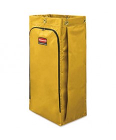 VINYL CLEANING CART BAG, 34 GAL, 17.5" X 33", YELLOW