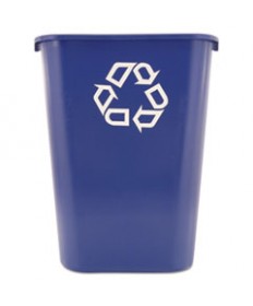 LARGE DESKSIDE RECYCLE CONTAINER WITH SYMBOL, RECTANGULAR, PLASTIC, 41.25 QT, BLUE