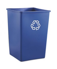 RECYCLING CONTAINER, SQUARE, PLASTIC, 35 GAL, BLUE