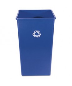 Recycling Container, Square, Plastic, 50 Gal, Blue