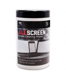 Allscreen Screen Cleaning Wipes, 6" X 6", White, 75/tub