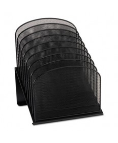 ONYX MESH DESK ORGANIZER WITH TIERED SECTIONS, 8 SECTIONS, LETTER TO LEGAL SIZE FILES, 11.75" X 10.75" X 14", BLACK