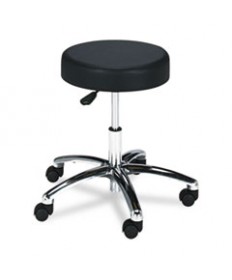 PNEUMATIC LAB STOOL WITHOUT BACK, 22" SEAT HEIGHT, SUPPORTS UP TO 250 LBS., BLACK SEAT/BLACK BACK, CHROME BASE