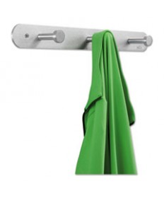 NAIL HEAD WALL COAT RACK, THREE HOOKS, METAL, 18W X 2.75D X 2H, SATIN