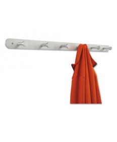 NAIL HEAD WALL COAT RACK, SIX HOOKS, METAL, 36W X 2.75D X 2H, SATIN