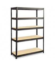 Boltless Steel/particleboard Shelving, Five-Shelf, 48w X 18d X 72h, Black