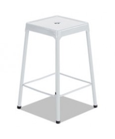 BAR-HEIGHT STEEL STOOL, 29" SEAT HEIGHT, SUPPORTS UP TO 250 LBS., SILVER SEAT/SILVER BACK, SILVER BASE