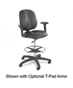 APPRENTICE II EXTENDED-HEIGHT CHAIR, 32" SEAT HEIGHT, SUPPORTS UP TO 250 LBS., BLACK SEAT/BLACK BACK, BLACK BASE