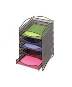 Onyx Stackable Literature Organizer, Five-Drawer, Black