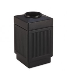 CANMELEON TOP-OPEN RECEPTACLE, SQUARE, POLYETHYLENE, 38 GAL, TEXTURED BLACK