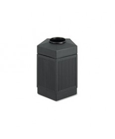 CANMELEON INDOOR/OUTDOOR RECEPTACLE, PENTAGON, POLYETHYLENE, 45 GAL, BLACK