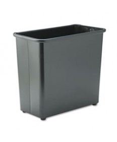 RECTANGULAR WASTEBASKET, STEEL, 27.5 QT, BLACK