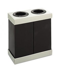 AT-YOUR-DISPOSAL RECYCLING CENTER, POLYETHYLENE, TWO 56 GAL BINS, BLACK
