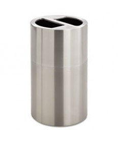 DUAL RECYCLING RECEPTACLE, 30 GAL, STAINLESS STEEL