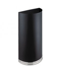 HALF-ROUND RECEPTACLE, HALF-ROUND, STEEL, 12.5 GAL, BLACK