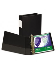 CLEAN TOUCH LOCKING D-RING REFERENCE BINDER PROTECTED W/ANTIMICROBIAL ADDITIVE, 3 RINGS, 6" CAPACITY, 11 X 8.5, BLUE