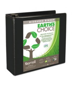 EARTH'S CHOICE BIOBASED D-RING VIEW BINDER, 3 RINGS, 2" CAPACITY, 11 X 8.5, WHITE