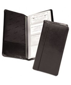 REGAL LEATHER BUSINESS CARD WALLET, 25 CARD CAPACITY, 2 X 3 1/2 CARDS, BLACK