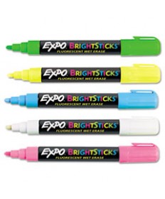 BRIGHT STICKS, MEDIUM BULLET TIP, ASSORTED COLORS, 5/SET