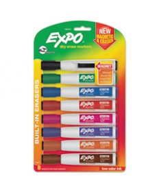 MAGNETIC DRY ERASE MARKER, BROAD CHISEL TIP, ASSORTED COLORS, 8/PACK