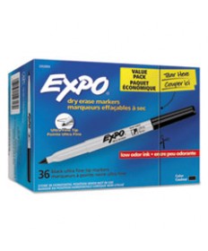 LOW-ODOR DRY ERASE MARKER OFFICE PACK, EXTRA-FINE NEEDLE TIP, BLACK, 36/PACK