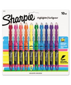 LIQUID PEN STYLE HIGHLIGHTERS, CHISEL TIP, ASSORTED COLORS, 10/SET