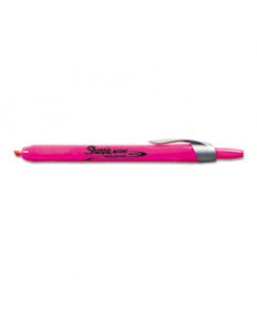 RETRACTABLE HIGHLIGHTERS, CHISEL TIP, FLUORESCENT PINK, DOZEN