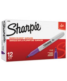 FINE TIP PERMANENT MARKER, PURPLE, DOZEN