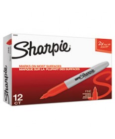 SUPER PERMANENT MARKER, FINE BULLET TIP, RED, DOZEN