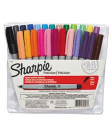 ULTRA FINE TIP PERMANENT MARKER, EXTRA-FINE NEEDLE TIP, ASSORTED COLORS, 24/SET