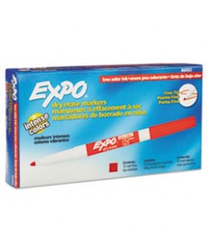 LOW-ODOR DRY-ERASE MARKER, FINE BULLET TIP, RED, DOZEN