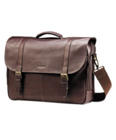 Leather Flapover Case, 16 X 6 X 13, Brown