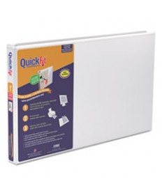 QUICKFIT D-RING VIEW BINDER, 3 RINGS, 0.63" CAPACITY, 11 X 8.5, WHITE